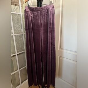 Purple Velour Wide Leg Pants | Size 1X